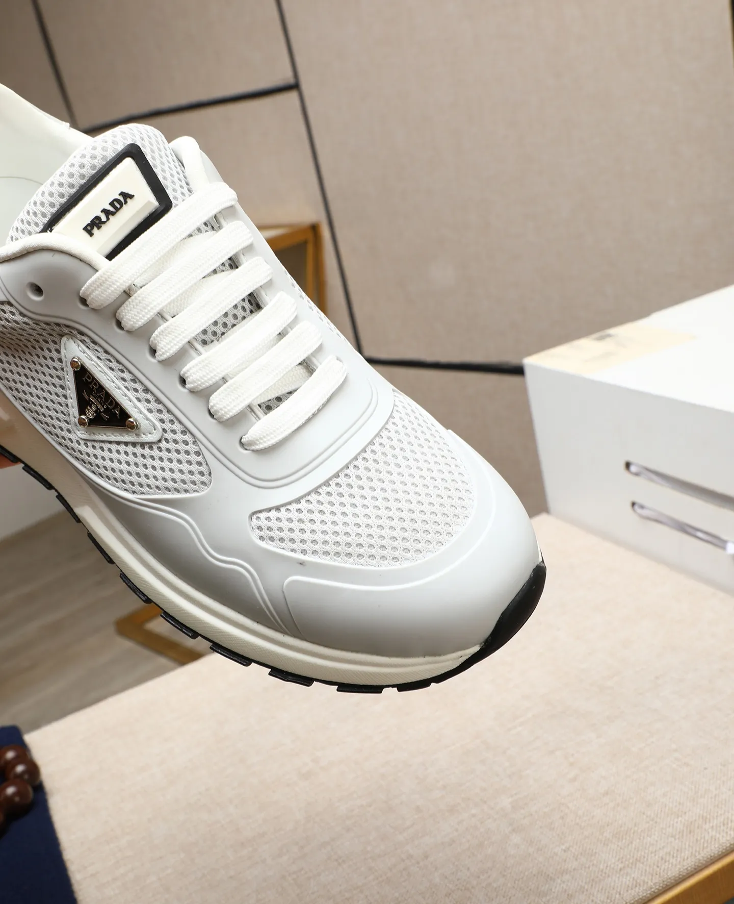 Men's shoes 💰580 [PRADA] Prada - High-end quality original order - Upper: 🔝 silk calfskin, brand canvas cloth, brand metal fasteners - Lining: mesh, foot pads; top-grade cowhide - Outsole: ultra-light TPU foam; molded outsole - Ultra-high quality control·Fine workmanship: highlighted (high-end·luxury·grade) -Size: 38-44 (45 can be customized) Wang
